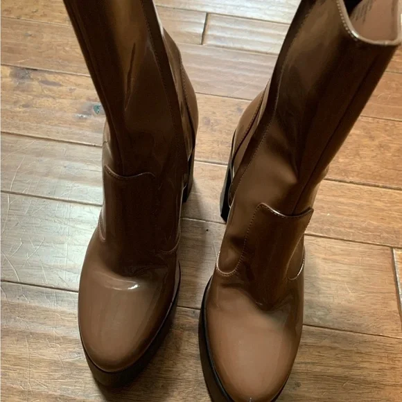 Gianni Bini Gb Levi Tate Patent Platform Mid Boots 8.5 - Picture 3 of 9